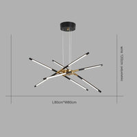 Lustre nordique design pour salle à manger | Marco Lucetti 8 noirs / Chaud