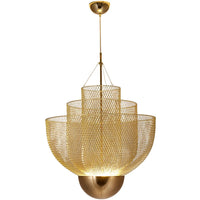 Lustre Nordique Dimmable en Grille Métallique LED Géométrique, Design Moderne