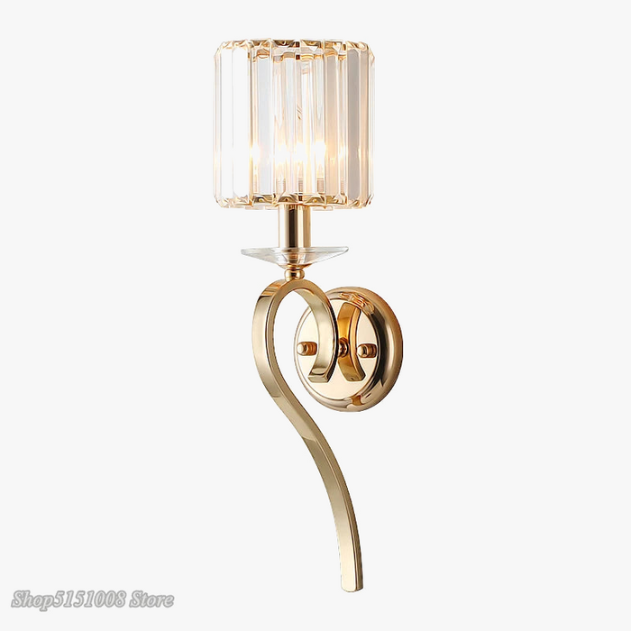 Applique murale dorée nordique LED cristal