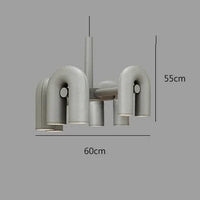 Lustre nordique élégant pour salon. | Marco Lucetti 4 têtes gris