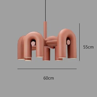 Lustre nordique élégant pour salon. | Marco Lucetti 4 têtes marron