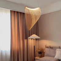 Lustre Nordique en Bois et Acrylique avec Nid d’Oiseau et LED pour la Cuisine et la Salle à Manger | Marco Lucetti