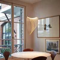 Lustre Nordique en Bois et Acrylique avec Nid d’Oiseau et LED pour la Cuisine et la Salle à Manger | Marco Lucetti