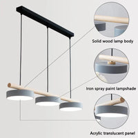 Lustre Nordique en Bois Massif avec LED Intégrée - Collection Scandinave | Marco Lucetti