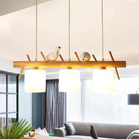 Lustre nordique en bois massif avec motifs d'oiseaux nordiques | Marco Lucetti