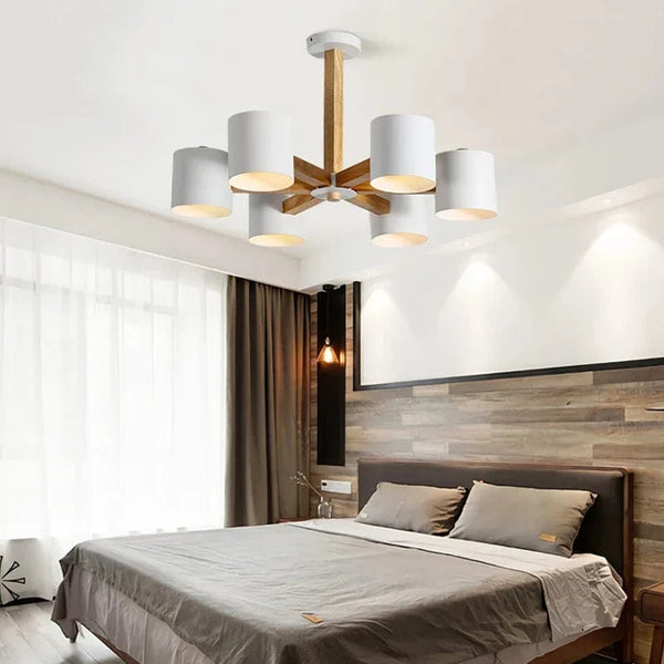Lustre Nordique en Bois Massif pour Salle à Manger, Salon et Chambre - Éclairage LED  | Marco Lucetti