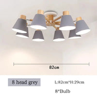 Lustre Nordique en Bois Massif pour Salle à Manger, Salon et Chambre - Éclairage LED  | Marco Lucetti grey 8 light / China