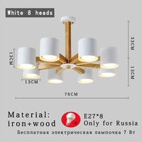 Lustre Nordique en Bois Massif pour Salle à Manger, Salon et Chambre - Éclairage LED  | Marco Lucetti Light Grey / China