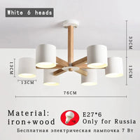 Lustre Nordique en Bois Massif pour Salle à Manger, Salon et Chambre - Éclairage LED  | Marco Lucetti White  6 light 3 / China
