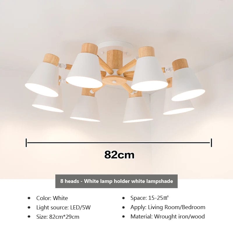 Lustre nordique en bois massif pour salon, chambre ou hôtel - Éclairage moderne  | Marco Lucetti