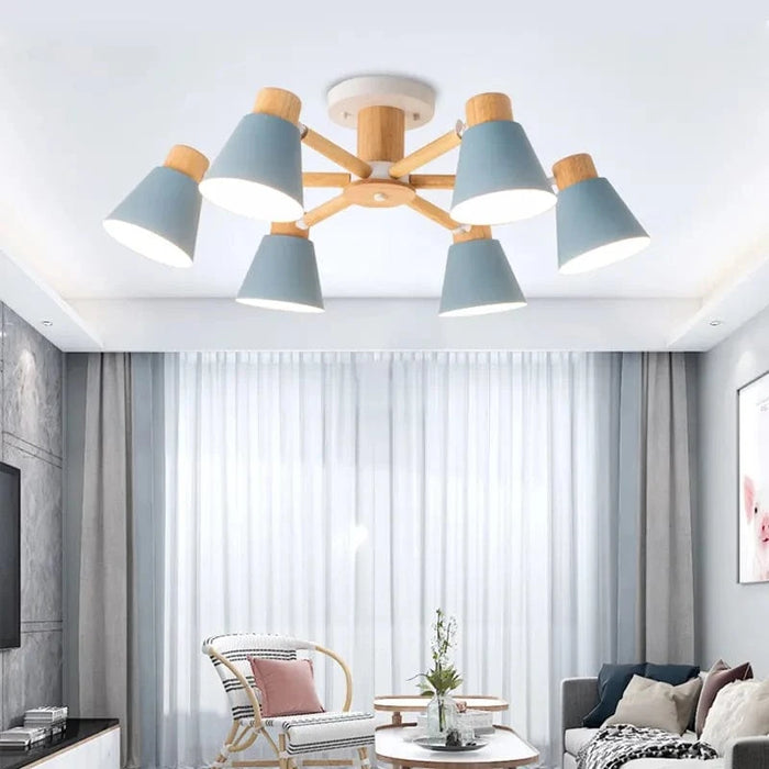 Lustre nordique en bois massif pour salon, chambre ou hôtel - Éclairage moderne  | Marco Lucetti
