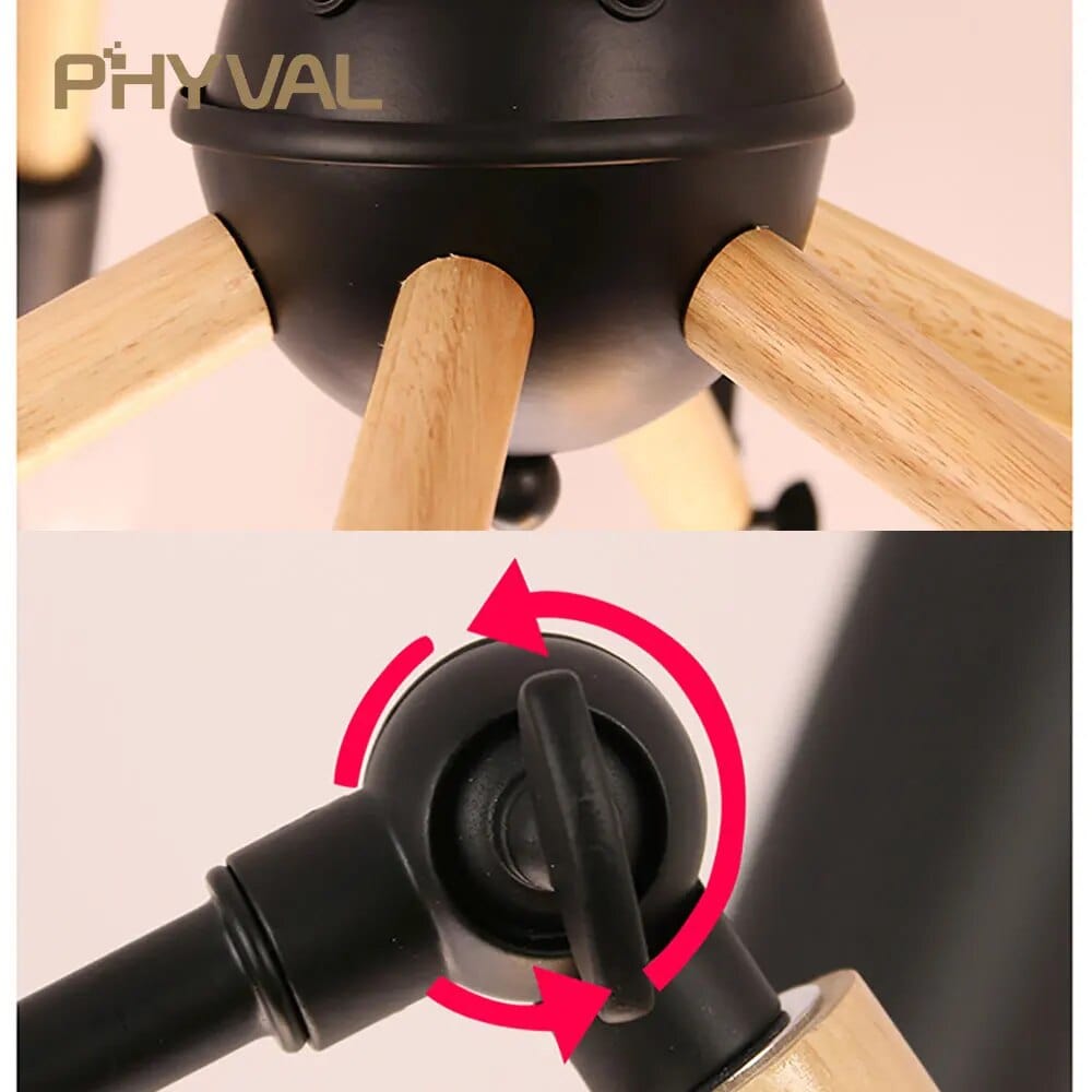 Lustre Nordique en Bois pour Salon Maison en Noir et Blanc | Marco Lucetti