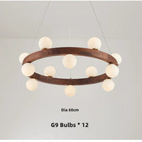 Lustre Nordique en Bois Rond pour un Éclairage Créatif Japonais dans la Salle à Manger | Marco Lucetti