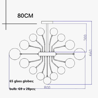 Lustre Nordique en Boule de Verre Argentée à Bulles d'Air | Marco Lucetti