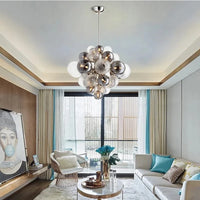 Lustre Nordique en Boule de Verre Argentée à Bulles d'Air | Marco Lucetti