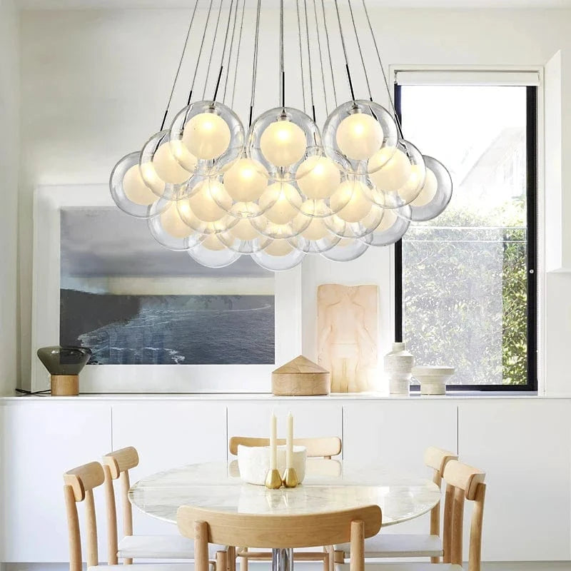 Lustre Nordique en Boule de Verre LED Moderne pour Salle à Manger et Salon | Marco Lucetti