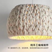 Lustre nordique en corde tricotée Wabi Sabi E27 LED Suspension Luminaire | Marco Lucetti