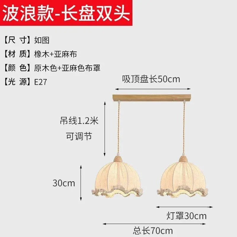 Lustre nordique en coton et lin scandinave | Marco Lucetti Longueur 70cm 1