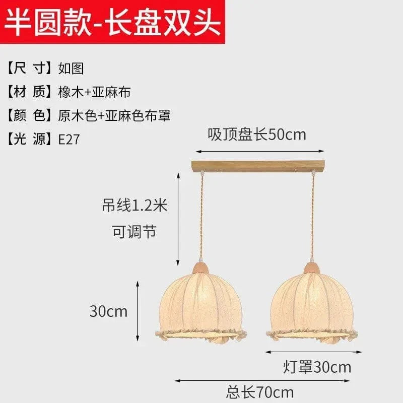Lustre nordique en coton et lin scandinave | Marco Lucetti Longueur 70cm