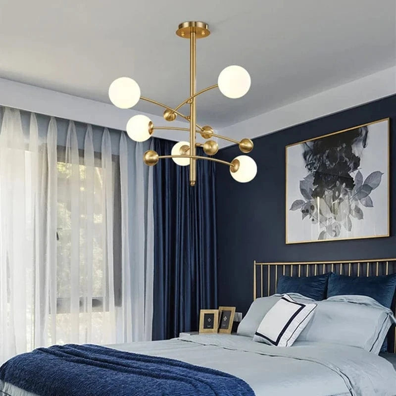 Lustre nordique en cuivre de luxe à 5 têtes | Marco Lucetti