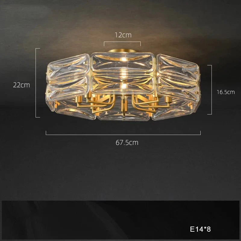 Lustre nordique en cuivre LED élégant pour décoration intérieure - Lumina Scandinavia | Marco Lucetti Plafond 67,5 cm / Lumière naturelle