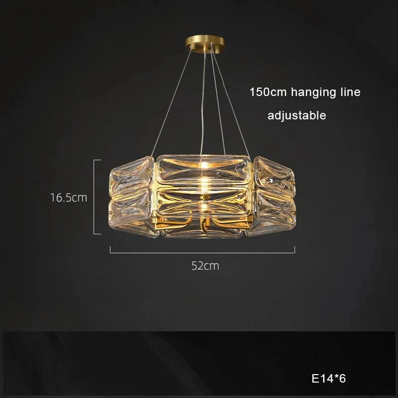 Lustre nordique en cuivre LED élégant pour décoration intérieure - Lumina Scandinavia | Marco Lucetti Suspendu 52cm / Lumière naturelle
