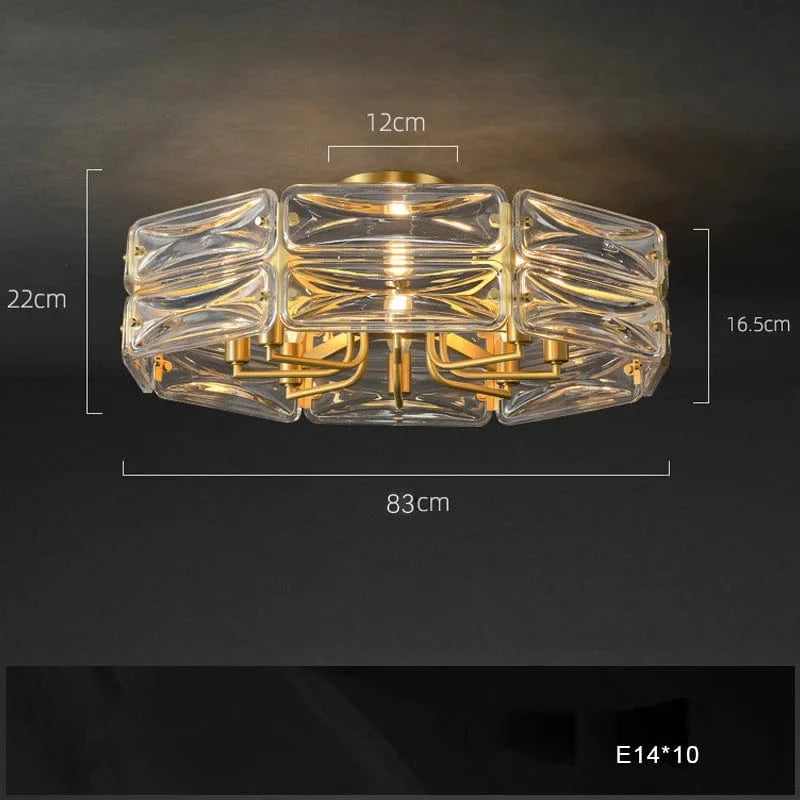 Lustre Nordique en Cuivre LED Surface Moderne et Luxueux | Marco Lucetti Plafond 83cm / Lumière naturelle