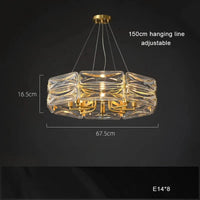 Lustre Nordique en Cuivre LED Surface Moderne et Luxueux | Marco Lucetti Suspendu 67,5 cm / Lumière naturelle