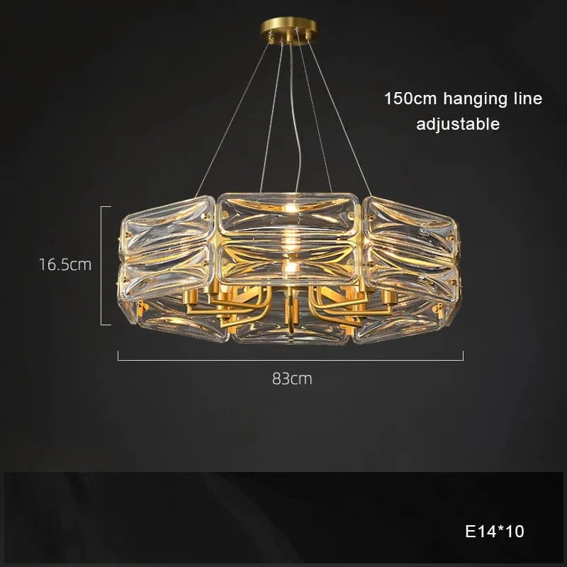 Lustre Nordique en Cuivre LED Surface Moderne et Luxueux | Marco Lucetti Suspendu 83cm / Lumière naturelle