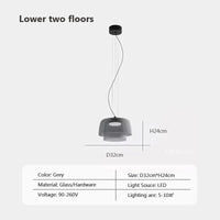 Lustre nordique en fil de verre pour une décoration moderne | Marco Lucetti GrisAD32 / Blanc chaud
