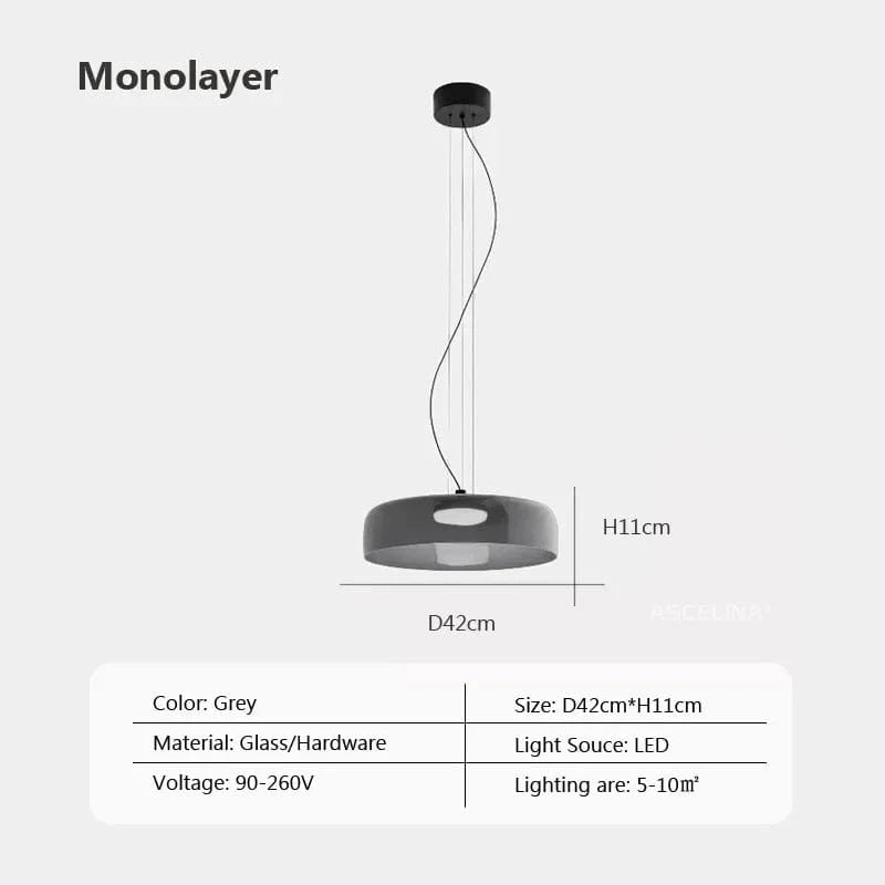 Lustre nordique en fil de verre pour une décoration moderne | Marco Lucetti GrisD42 / Lumière tricolore