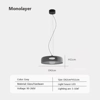 Lustre nordique en fil de verre pour une décoration moderne | Marco Lucetti GrisD42 / Lumière tricolore