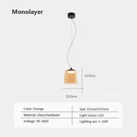 Lustre nordique en fil de verre pour une décoration moderne | Marco Lucetti Orange D22 / Lumière tricolore