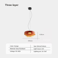 Lustre nordique en fil de verre pour une décoration moderne | Marco Lucetti OrangeAAD42 / Lumière tricolore