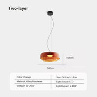 Lustre nordique en fil de verre pour une décoration moderne | Marco Lucetti OrangeAD42 / Lumière tricolore
