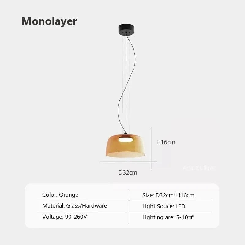 Lustre nordique en fil de verre pour une décoration moderne | Marco Lucetti OrangeD32 / Blanc froid