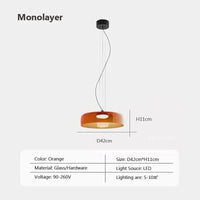 Lustre nordique en fil de verre pour une décoration moderne | Marco Lucetti OrangeD42 / Lumière tricolore