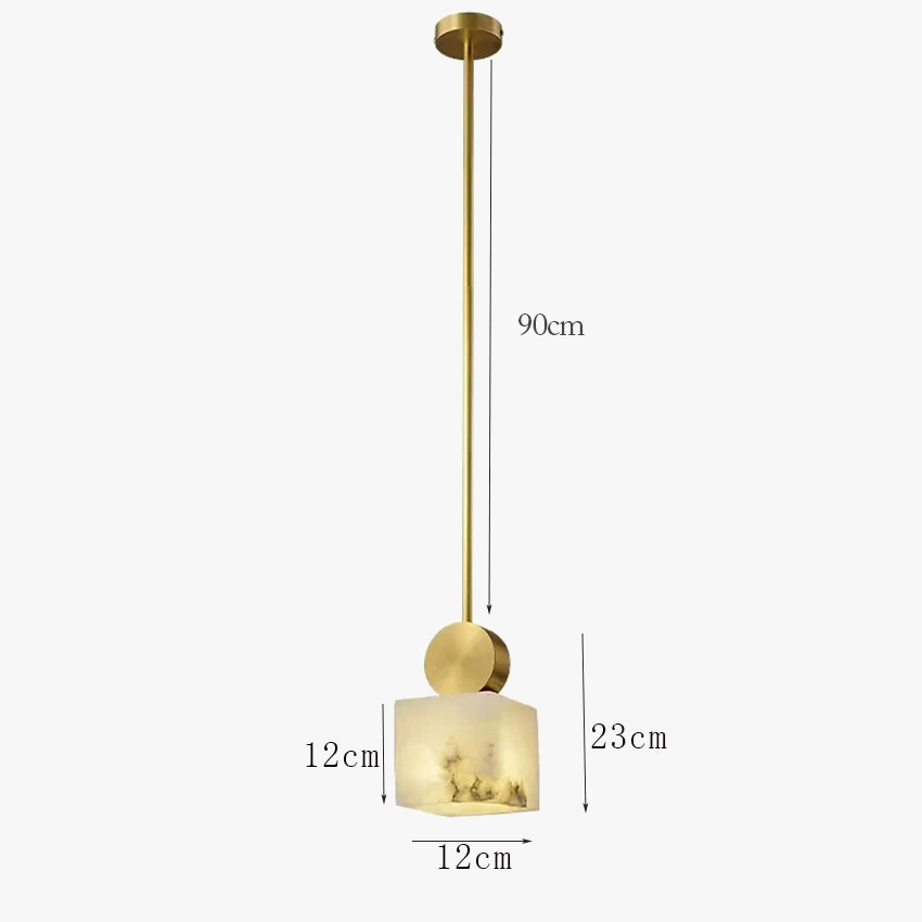 Suspension nordique en marbre et cuivre avec lumières LED - Luxe et élégance