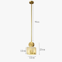 Suspension nordique en marbre et cuivre avec lumières LED - Luxe et élégance