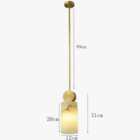 Suspension nordique en marbre et cuivre avec lumières LED - Luxe et élégance