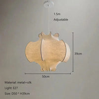 Lustre Nordique en Soie Japonaise Wabi Sabi avec Éclairage LED | Marco Lucetti D50 / Lumière blanche