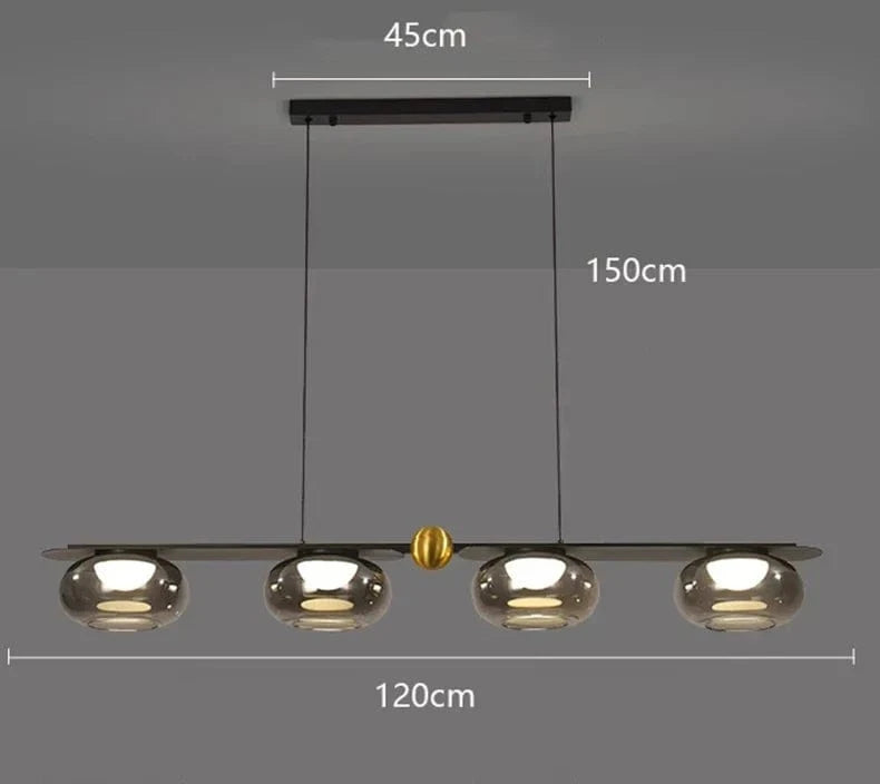 Lustre nordique en suspension : éclairage intérieur salon | Marco Lucetti 4 têtes / Blanc froid