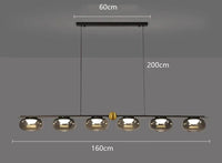 Lustre nordique en suspension : éclairage intérieur salon | Marco Lucetti 6 têtes / APP avec RC à intensité variable