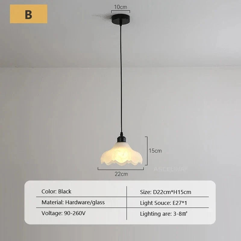Lustre nordique en verre avec LED pour chambre, salon et cuisine | Marco Lucetti B1 / Sans ampoule