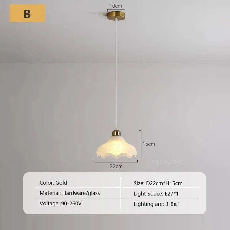 Lustre nordique en verre avec LED pour chambre, salon et cuisine | Marco Lucetti B2 / Sans ampoule