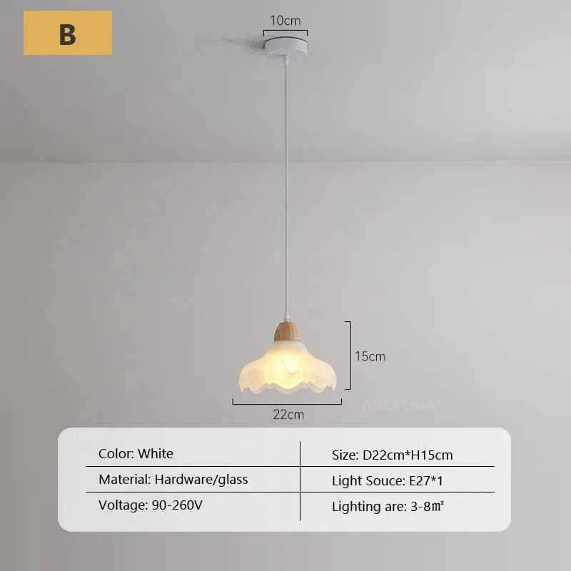 Lustre nordique en verre avec LED pour chambre, salon et cuisine | Marco Lucetti B3 / Sans ampoule