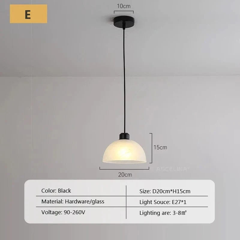 Lustre nordique en verre avec LED pour chambre, salon et cuisine | Marco Lucetti E1 / Sans ampoule