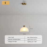 Lustre nordique en verre avec LED pour chambre, salon et cuisine | Marco Lucetti E2 / Sans ampoule