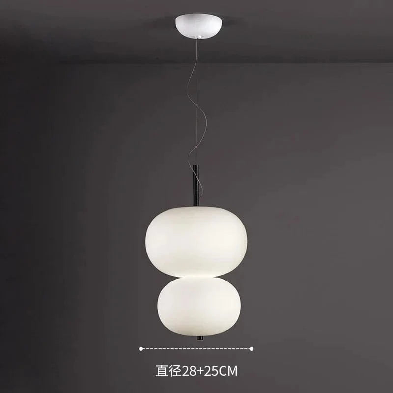 Lustre Nordique en Verre avec Suspension LED - Idéal pour une Décoration Tendance | Marco Lucetti Couche double / Blanc chaud