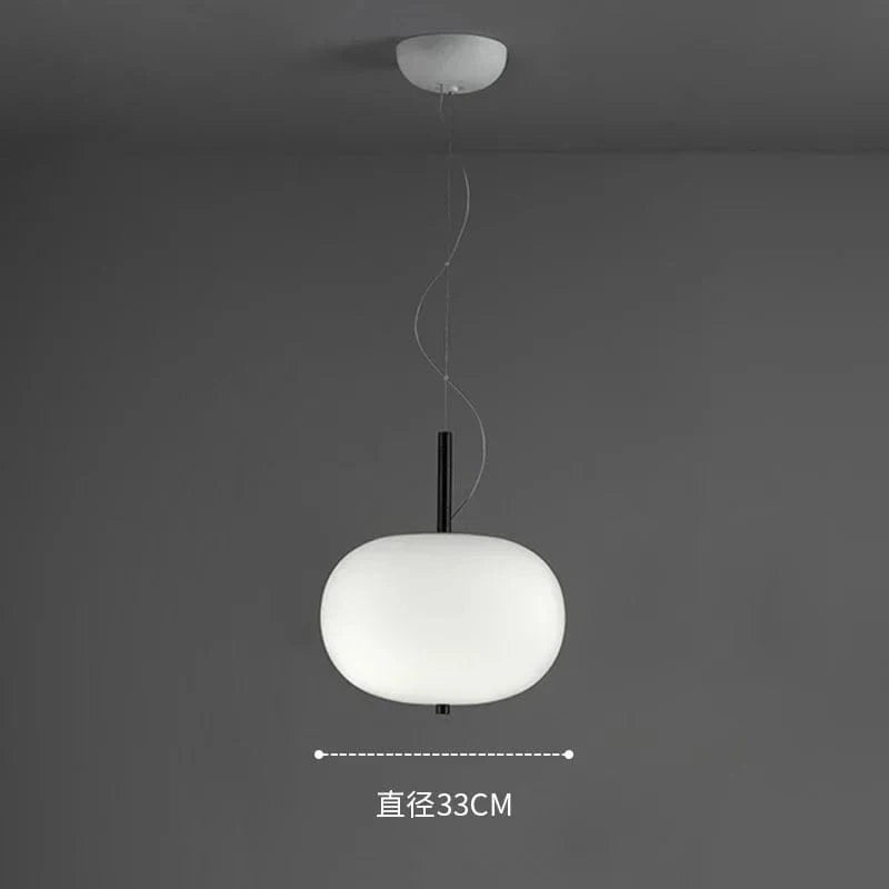Lustre Nordique en Verre avec Suspension LED - Idéal pour une Décoration Tendance | Marco Lucetti Diamètre 33cm / Blanc chaud